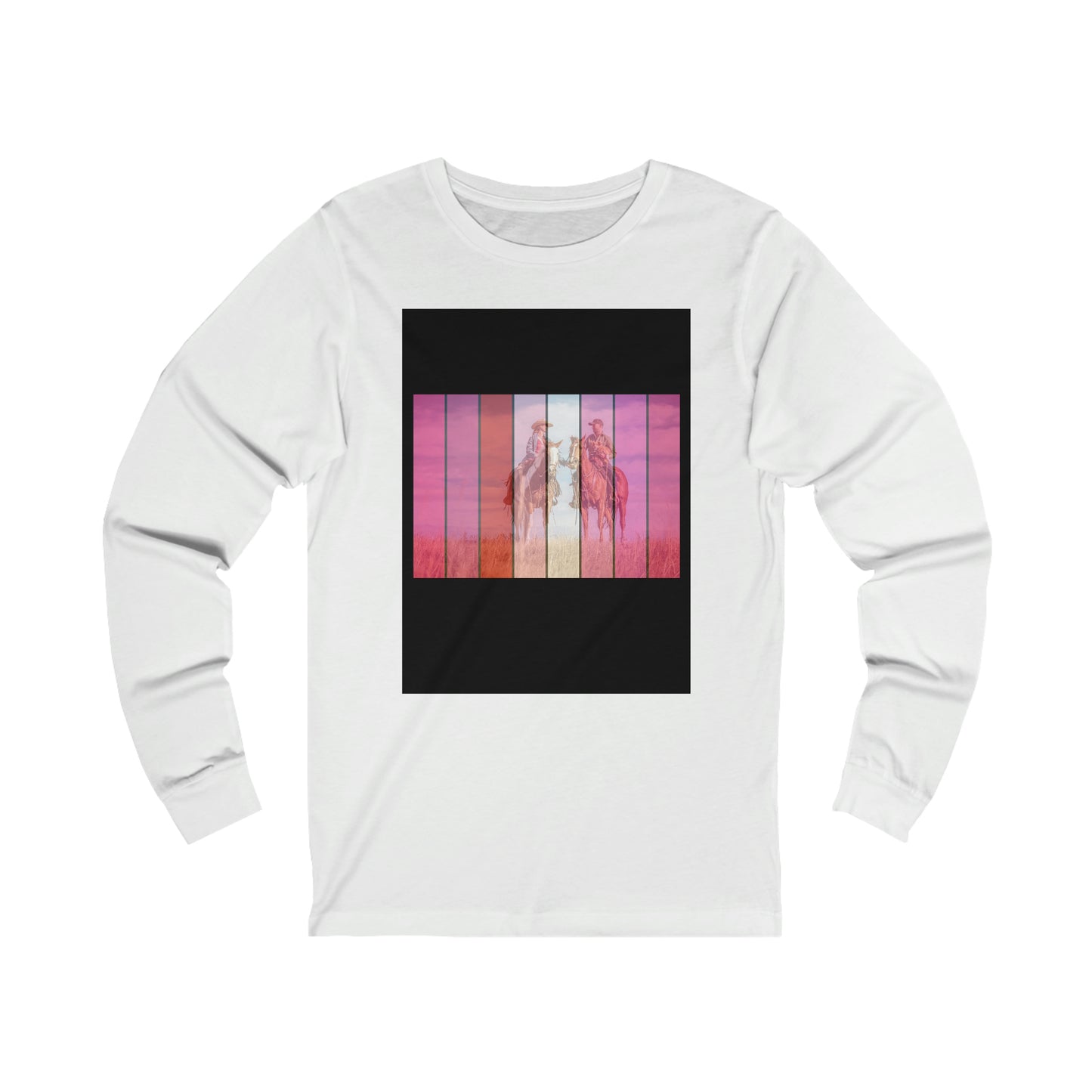 Pink Ranch Sunsets Long Sleeve Graphic Tee